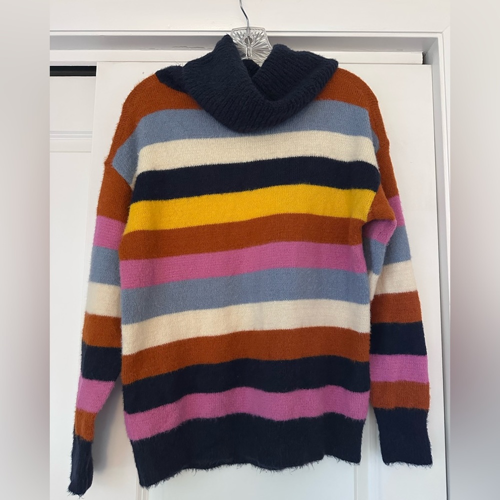 Caslon Multicolor Striped Cowl Neck Sweater